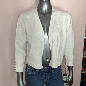 NWT Tommy Hilfiger IVY Open Front 3/4Sleeve Layering Shrug Cardigan Sweater Top